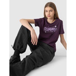 Dívčí tričko s potiskem - tmavě fialové