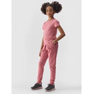 Dívčí tepláky typu jogger - růžové