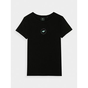 Dívčí hladké tričko z organické bavlny - černá