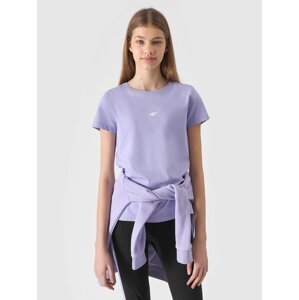 Dívčí hladké tričko z organické bavlny - světle fialová