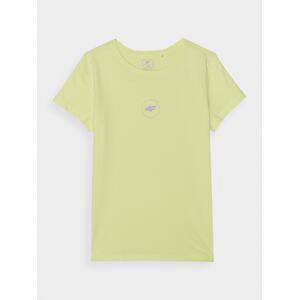 Dívčí hladké tričko z organické bavlny - limetka