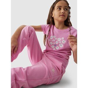 Dívčí tričko z organické bavlny - růžové