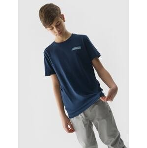 Chlapecké tričko z organické bavlny s potiskem - tmavě modré