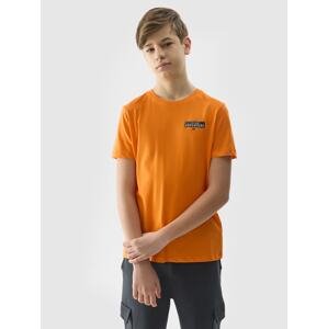 Chlapecké tričko z organické bavlny s potiskem - oranžové