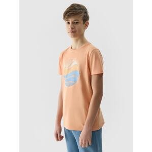 Chlapecké tričko regular s potiskem - korálové