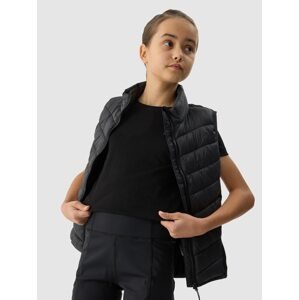 Dívčí péřová treková vesta s výplní ze syntetického peří - černá