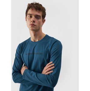 Pánské tričko s dlouhými rukávy z organické bavlny s potiskem - mořské