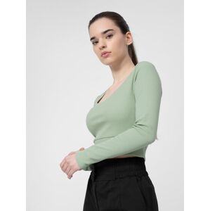 Dámské hladké tričko s dlouhými rukávy crop - top slim