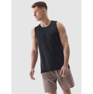 Pánský sportovní tank top regular z recyklovaných materiálů - hluboce černý