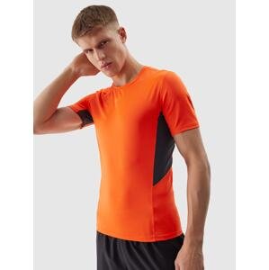 Pánské sportovní tričko slim z recyklovaných materiálů - oranžové