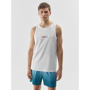 Pánský tank top regular s potiskem - bílý