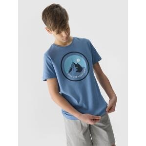 Chlapecké tričko z organické bavlny s potiskem - modré