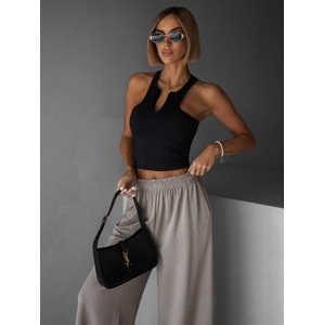 Černý sportovní crop top ALADIN na zip Velikost: ONESIZE