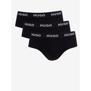 HUGO Slipy 3 ks Černá