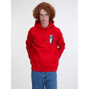 Tommy Hilfiger Emblem Hoodie Mikina Červená