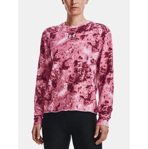 Under Armour Rival Terry Print Crew Mikina Růžová