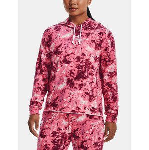 Under Armour Rival Terry Print Hoodie Mikina Růžová