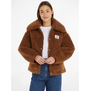 Calvin Klein Jeans Bonded Sherpa Zimní bunda Hnědá