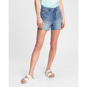 GAP 4" High Rise Button-Fly Denim Šortky Modrá