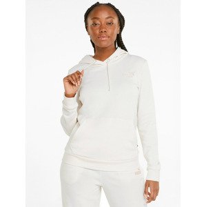 Puma ESS+ Embroidery Hoodie TR Mikina Bílá