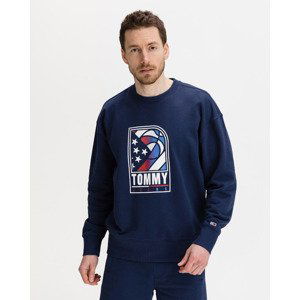 Tommy Jeans Basketball Logo Mikina Modrá